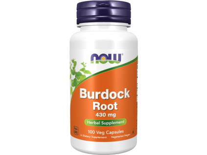 NOW FOODS Burdock Root, Kořen Lopuchu, 430 mg, 100 rostlinných kapslí