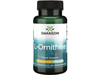 Swanson L Ornithine, L Ornitin, 500 mg, 60 rostlinných kapslí
