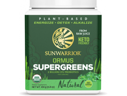 Sunwarrior Ormus Supergreens, BIO Natural neochucený, 450 g 1