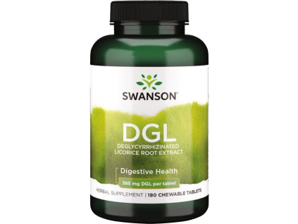 Swanson DGL Deglycyrrhizinovaný extrakt z kořene lékořice, 385 mg, 180 žvýkacích tablet