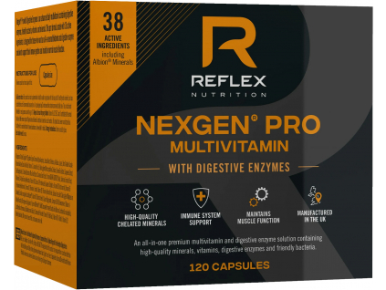 Reflex Nexgen® PRO Multivitamin s trávicími enzymy, 120 kapslí