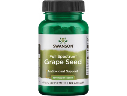 Swanson Grape Seed, Hroznové semínko, 380 mg, 100 kapslí