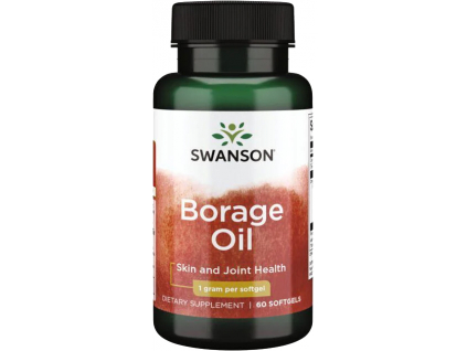 Swanson Borage Oil, Brutnákový olej, 1000 mg, 60 softgel kapslí