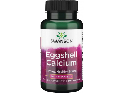 Swanson Eggshell calcium (vápník z vaječných skořápek) + Vitamin D3, 60 kapslí