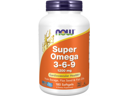 NOW FOODS Super Omega 3 6 9, 1200 mg, 180 softgel kapslí