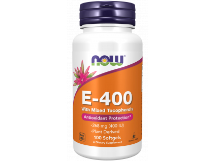 NOW FOODS Vitamin E 400 Natural Směs tokoferolů, 100 Softgel kapslí