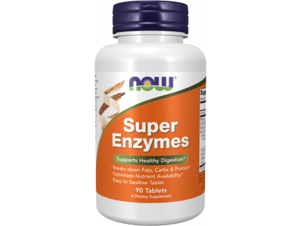 NOW FOODS Super Enzymes, trávicí enzymy, 90 tablet