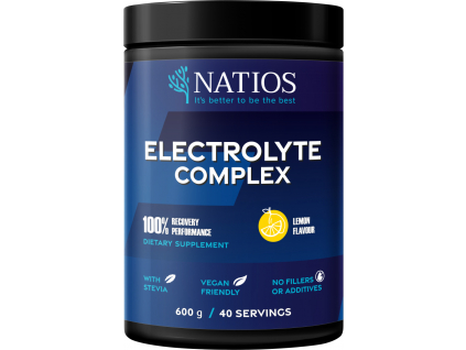 Natios Electrolyte Complex, Elektrolyt komplex, Citrón, 600 g