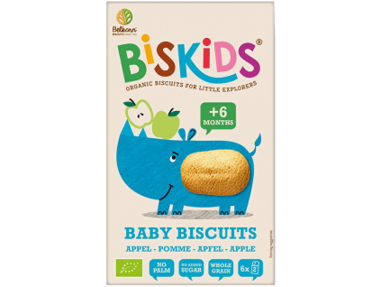 Biskids BIO Měkké dětské sušenky s jablečnou šťávou, bez přidaného cukru, 6M+, 120 g