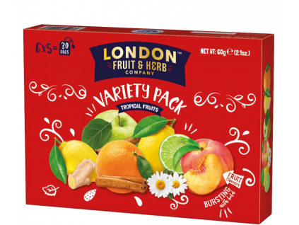 London Fruit & Herb Mix ovocných a bylinných čajů Tropické ovoce, 6x5 sáčků