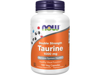 NOW Foods Taurine, Double Strength, 1000 mg, 100 rostlinných kapslí