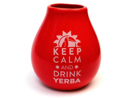 Keramická kalabasa, Červená Keep Calm, 350 ml 3