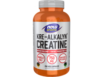 NOW Foods Creatine Kre Alkalyn, 750 mg, 240 rostinných kapslí