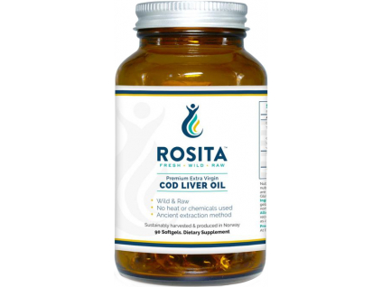 Rosita Extra Virgin Cod Liver Oil, Extra panenský olej z tresčích jater, 90 softgel kapslí 1