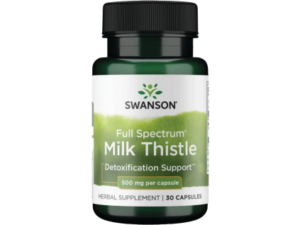 Swanson Milk Thistle (Ostropestřec Mariánský), 500 mg, 30 kapslí