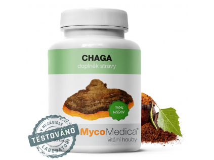 MycoMedica Chaga Extract, 500 mg, 90 rostlinných kapslí