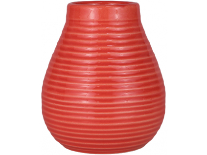Keramická kalabasa, Červená s vroubky, 350 ml