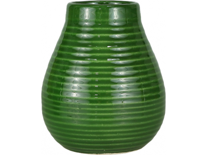 Keramická kalabasa, Zelená s vroubky, 350 ml