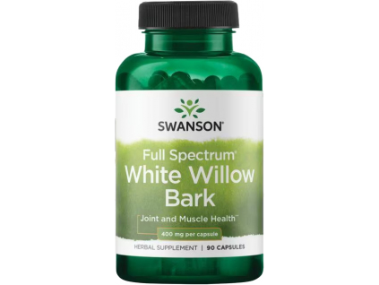 Swanson White Willow Bark, Vrba bíla, 400 mg, 90 kapslí