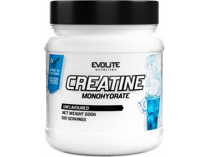 Evolite Creatine Monohydrate, Kreatin, Neochucený, 500 g