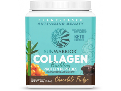 Sunwarrior Collagen Building Protein Peptides, Vegan, Čokoládový fondán, 500 g