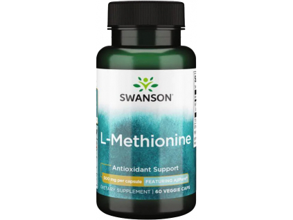 Swanson L Methionine AjiPure, 500 mg, 60 rostlinných kapslí