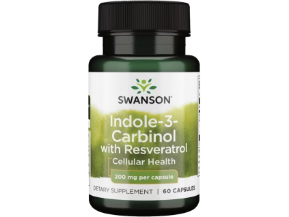 Swanson Indole 3 Carbinol s Resveratrolem, 200 mg, 60 kapslí