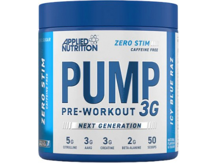 Applied Nutrition Pump 3G Pre workout, Bez kofeinu Icy blue raz, 375 g