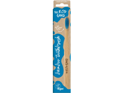 The ECO GANG Bambusový zubní kartáček, medium modrý