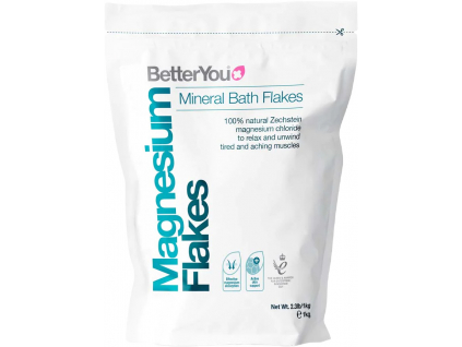 BetterYou Magnesium Bath Flakes, Magnesiové vločky do koupele, 1 kg 1