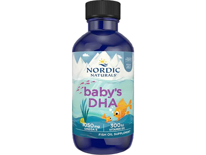 Nordic Naturals Baby's DHA, Omega 3 + Vitamin D3, Neochucené, 60 ml 1