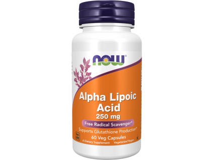 NOW FOODS Alpha Lipoic Acid, 250 mg, 60 rostlinných kapslí