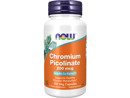 NOW FOODS Chromium Picolinate, 200 mcg, 100 rostliných kapslí