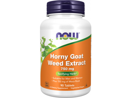 NOW FOODS Horny Goat Weed Extract, Škornice, 750 mg, 90 tablet
