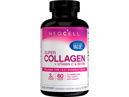 Neocell Super Collagen, Kolagen typu I a III s Vitamínem C a Biotinem, 180 tablet 1