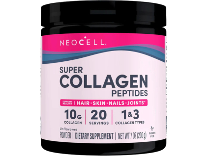 NeoCell Super Collagen Peptides, Kolagenové peptidy typu I a III, Neochucené, 200 g 1