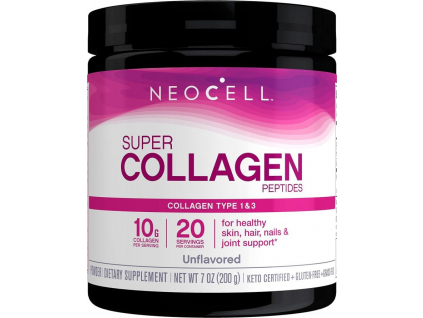 Neocell Super Collagen Peptides, Kolagenové peptidy typu I a III, Neochucené, 200 g 1