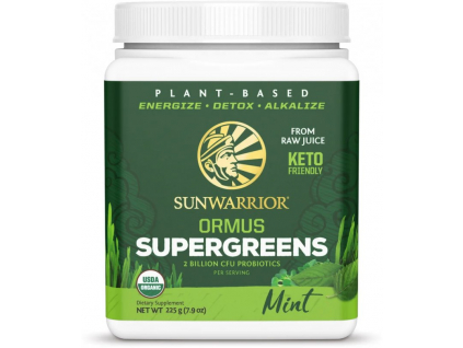 Sunwarrior Ormus Supergreens, Organic Mátový, 225 g 1