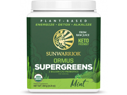 Sunwarrior Ormus Supergreens, Organic Mátový, 450 g 1