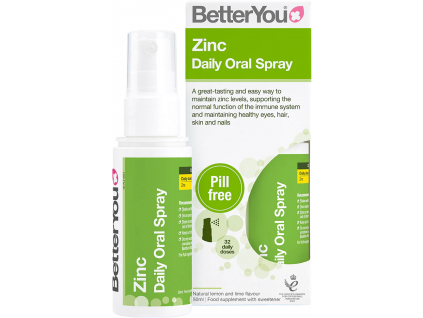 BetterYou Zinc Daily Oral Spray, Zinek, Orální sprej, 50 ml (160 střiků) 1