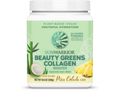 Sunwarrior Beauty Greens Collagen, Vegan, Pina Colada, 300 g 1