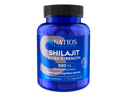 NATIOS Shilajit Extract, 500 mg, Extra Strength, 90 veganských kapslí