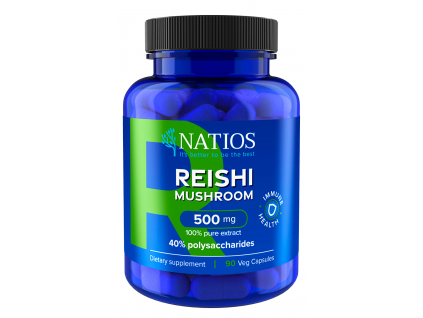 NATIOS Reishi Extract, 500 mg, 40% polysaccharides, 90 veganských kapslí 1
