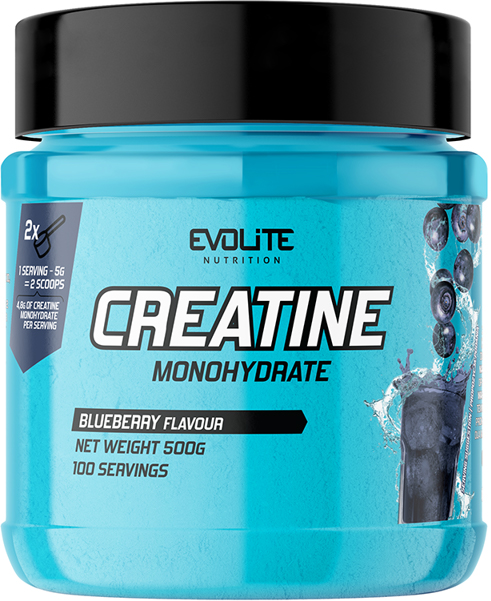 Evolite Creatine Monohydrate, Kreatin, Borůvka, 500 g