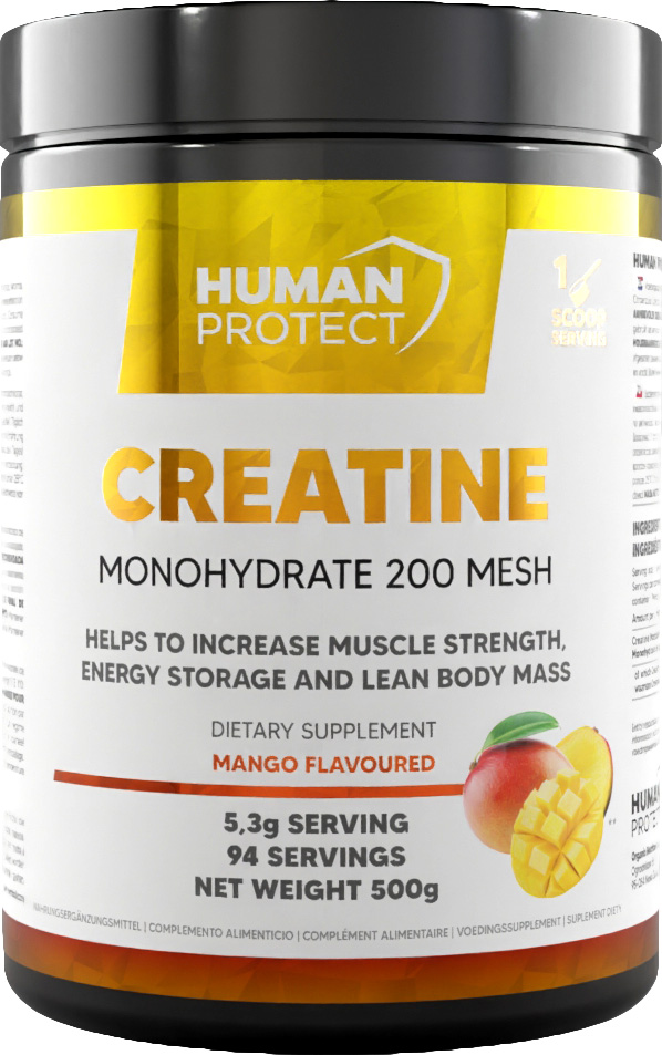 Human Protect Creatine Monohydrate, Mango, 500 g