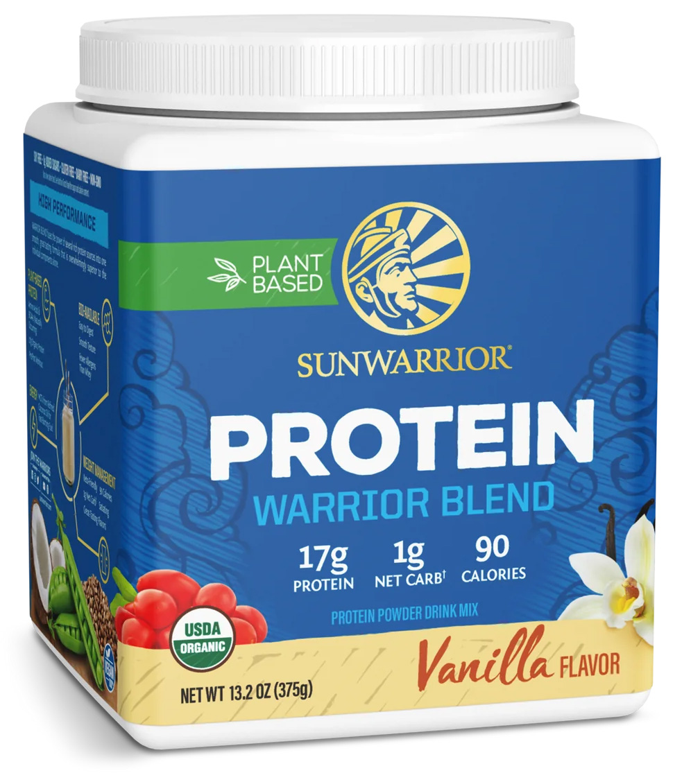 Sunwarrior Protein Warrior Blend, BIO Vanilkový, 375 g