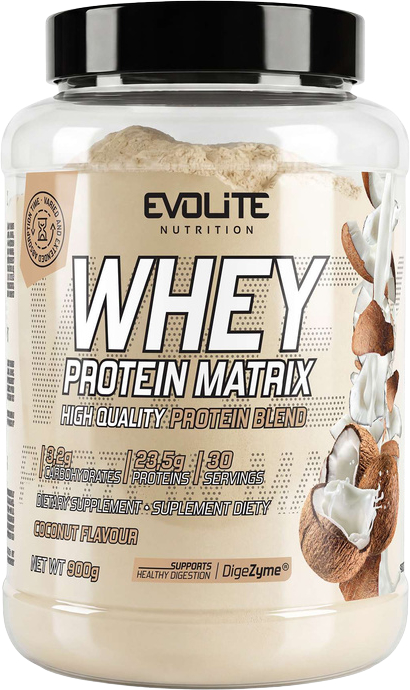 Evolite Whey Protein Matrix, Kokos, 900 g
