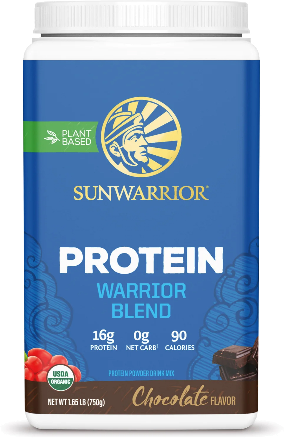 Sunwarrior Protein Warrior Blend, BIO Čokoládový, 750 g