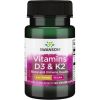 Swanson Vitamíny D3 & K2, 2000 IU & 75 ug, 60 rostlinných kapslí