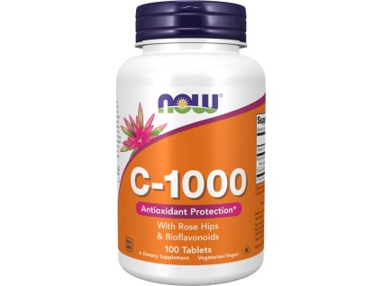 NOW FOODS Witamina C-1000 z dziką różą i cytrusowymi bioflawonoidami, 100 tabletek